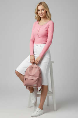 Çıtçıt Detaylı Bluz Pembe - Yılın Fırsatı