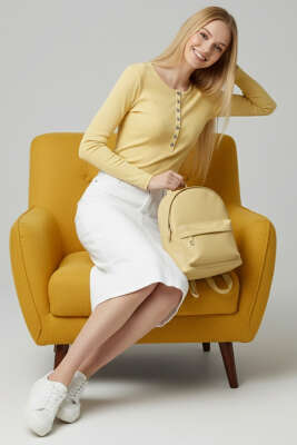 Çıtçıt Detaylı Bluz Sarı - Yılın Fırsatı