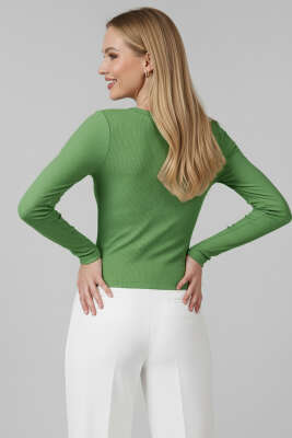 Çıtçıt Detaylı Bluz Yeşil - Yılın Fırsatı