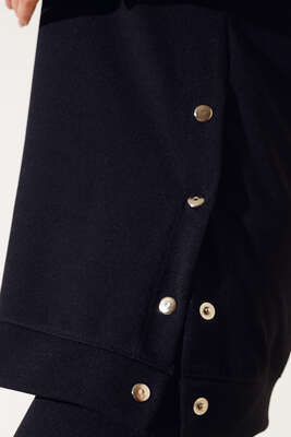 Çıtçıt Detaylı Kapüşonlu İkili Takım Siyah - İKİLİ TAKIM