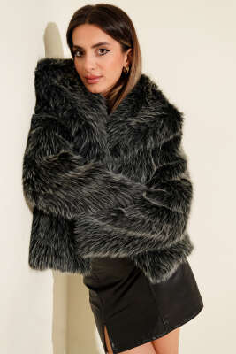 Çıtçıt Düğmeli Salaş Lolita Mont Antrasit - Kadın Giyim Modelleri