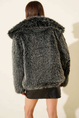 Çıtçıt Düğmeli Salaş Lolita Mont Antrasit - Kadın Giyim Modelleri