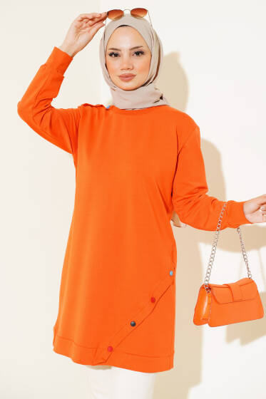 Çıtçıt Görünümlü Tunik Oranj - Yılın Fırsatı