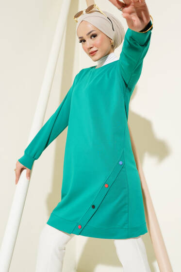 Çıtçıt Görünümlü Tunik Yeşil - Tunik
