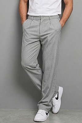 Çıtçıtlı Baggy Erkek Pantolon Gri - MARTİN MİXS