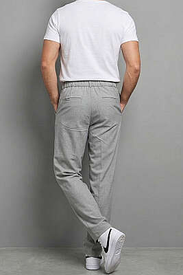 Çıtçıtlı Baggy Erkek Pantolon Gri - Erkek Pantolon