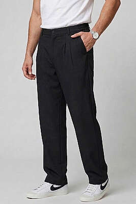 Çıtçıtlı Baggy Erkek Pantolon Lacivert - MARTİN MİXS