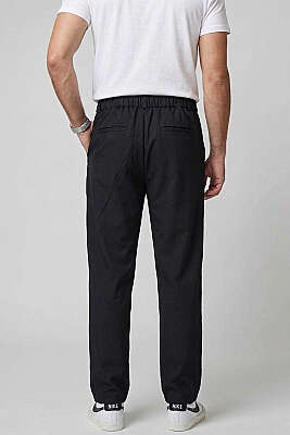 Çıtçıtlı Baggy Erkek Pantolon Lacivert - Erkek Pantolon