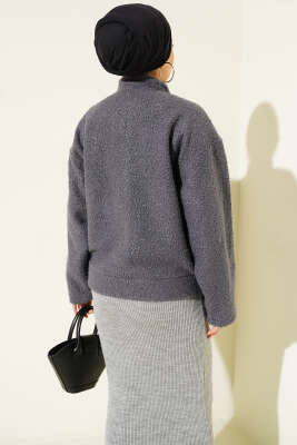 Çıtçıtlı Buklet Cepli Ceket Füme - Ceket