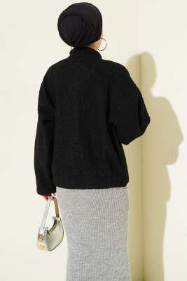 Çıtçıtlı Buklet Cepli Ceket Siyah - Ceket