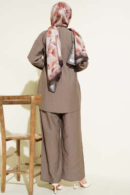 Çıtçıtlı İp Kuşaklı İkili Takım Vizon - İkili Takım