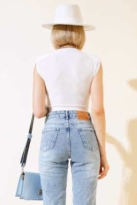 Çıtçıtlı Kolsuz Body Ekru - Yılın Fırsatı