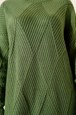 Çizgi Baklava Desen Triko Tunik Nefti - Günün Seçilenleri