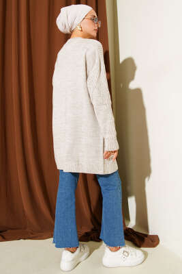 Çizgi Baklava Desen Triko Tunik Taş - Tunik