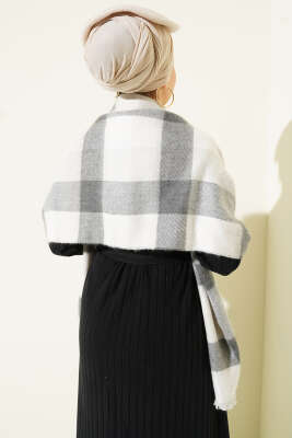 Çizgi Detaylı Omuz Şalı Taş - Omuz Şalı