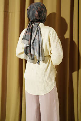 Çizgi Dikişli Pul Detaylı Gömlek Sarı - Gömlek