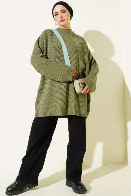 Çizgi Kabartmalı Triko Tunik Nefti - Tunik