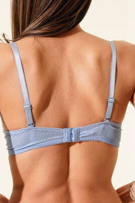 Çizgili Destekli Sütyen Bebe Mavi - Destekli / Push Up Sütyen