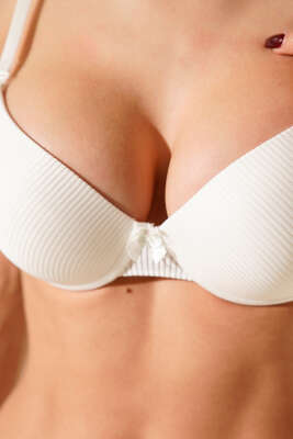 Çizgili Destekli Sütyen Ekru - Günün Seçilenleri