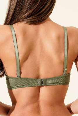 Çizgili Destekli Sütyen Haki - Destekli / Push Up Sütyen