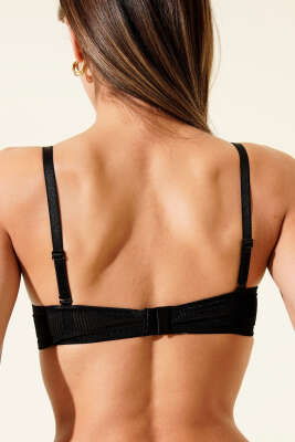 Çizgili Destekli Sütyen Siyah - Günün Seçilenleri