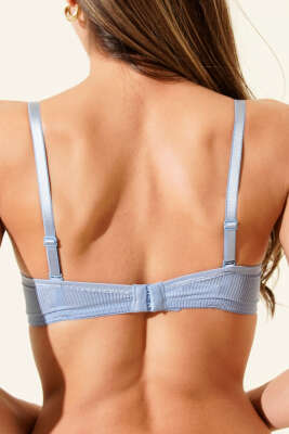 Çizgili Desteksiz Sütyen Bebe Mavi - Desteksiz Sütyen