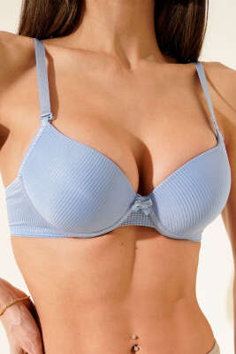 Çizgili Desteksiz Sütyen Bebe Mavi - Günün Seçilenleri