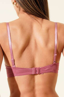 Çizgili Desteksiz Sütyen Gül Kurusu - Desteksiz Sütyen