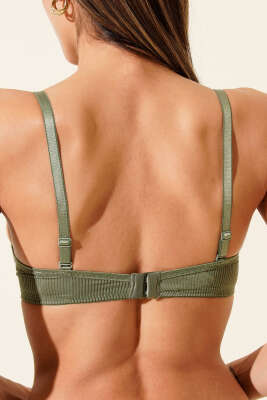 Çizgili Desteksiz Sütyen Haki - Desteksiz Sütyen