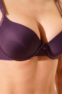 Çizgili Desteksiz Sütyen Mor - Günün Seçilenleri
