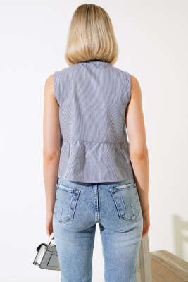 Çizgili Fiyonklu Bluz Siyah - Kadın Giyim Modelleri