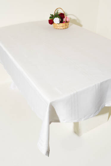 Çizgili Masa Örtüsü Krem - Masa Örtüsü