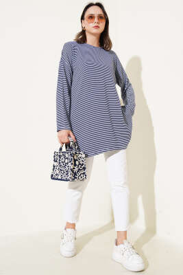 Çizgili Penye Tunik Lacivert - 100-300 TL Ürünler