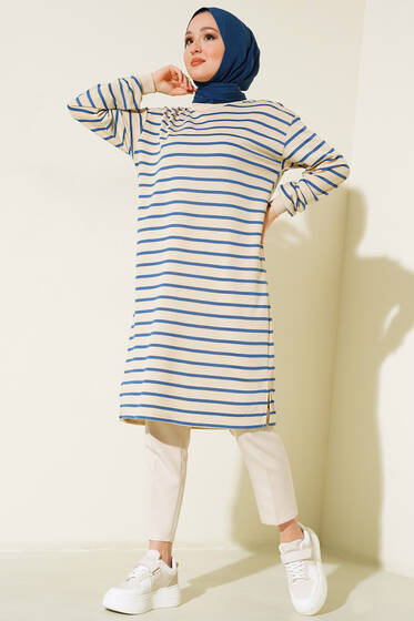 Çizgili Tunik İndigo - Tunik