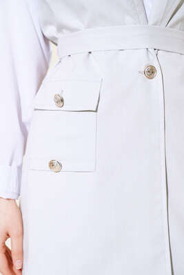 Çizgili Yelekli İkili Takım Taş Gri - İKİLİ TAKIM