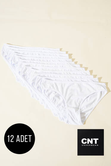 CNT 12'li Bayan Modal Bikini Beyaz - Slip Külot