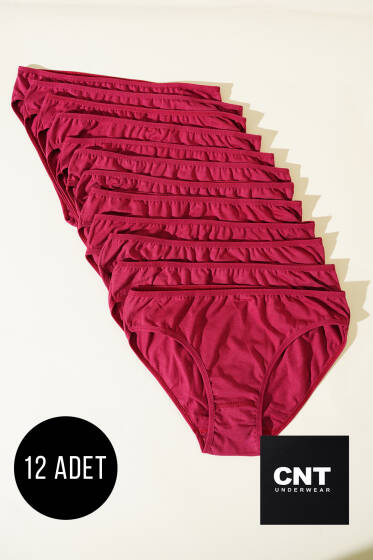 CNT 12'li Bayan Modal Bikini Bordo - Slip Külot
