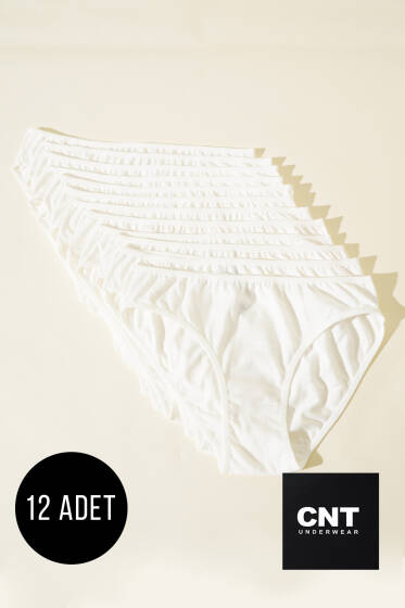 CNT 12'li Bayan Modal Bikini Ekru - Slip Külot