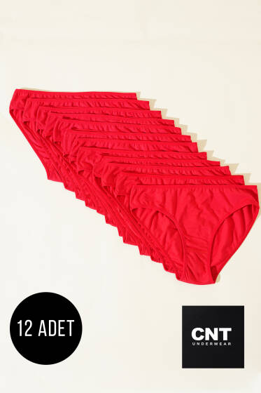 CNT 12'li Bayan Modal Bikini Kırmızı - Slip Külot