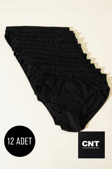 CNT 12'li Bayan Modal Bikini Siyah - Slip Külot