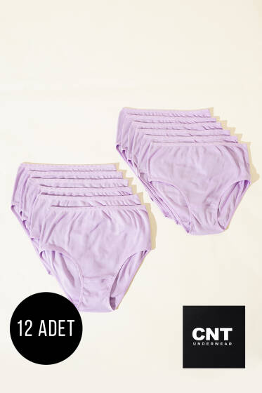 CNT 12'li Bayan Ribanalı Bato Lila - Slip Külot