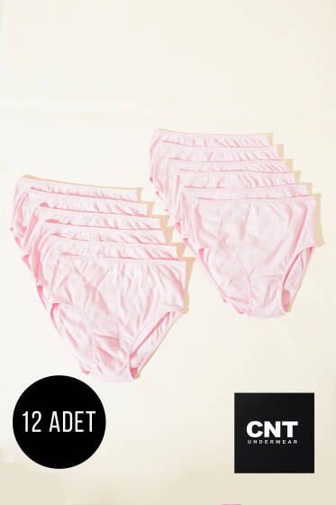 CNT 12'li Bayan Ribanalı Bato Pembe - Slip Külot