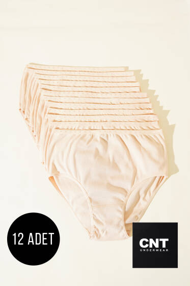 CNT 12'li Bayan Ribanalı Bato Ten - Slip Külot