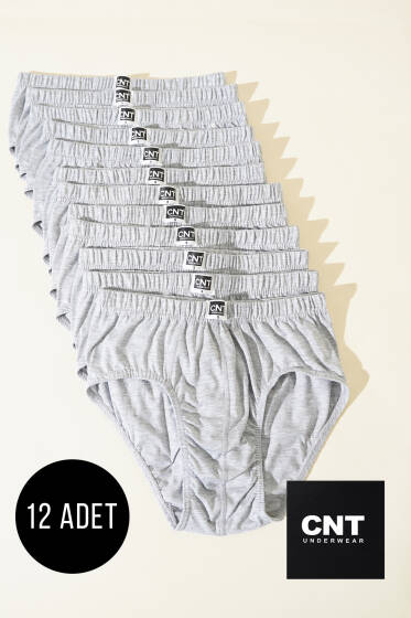 CNT 12'li Erkek Külot Melanj Gri - Erkek Külot