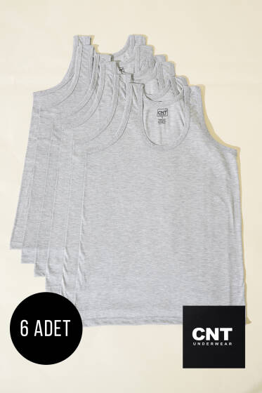 CNT 6'lı Erkek Atlet Melanj Gri - Erkek Atlet