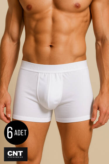 CNT 6'lı Erkek Boxer Beyaz - Erkek Boxer
