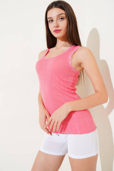 CNT Jakarlı Geniş Askılı Bayan Atlet Mercan - Kalın Askılı Atlet