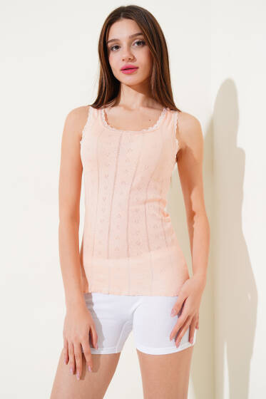 CNT Jakarlı Geniş Askılı Bayan Atlet Yavru Ağzı - Kalın Askılı Atlet