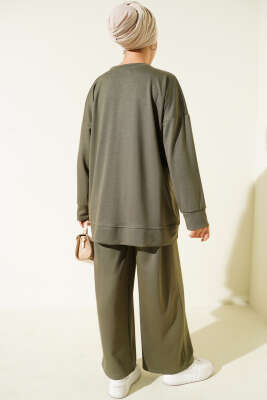 Çoban Dikiş Detaylı Loyşa İkili Takım Haki - İkili Takım