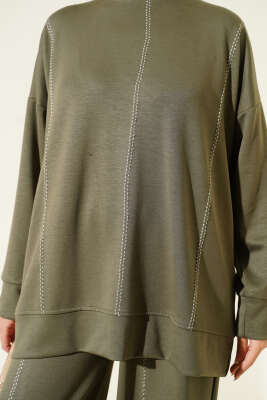 Çoban Dikiş Detaylı Loyşa İkili Takım Haki - İkili Takım